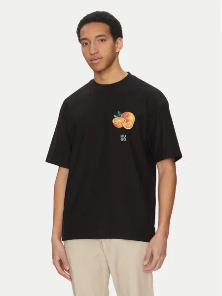 HUGO T-Shirt Dartiee Oversize czarny
