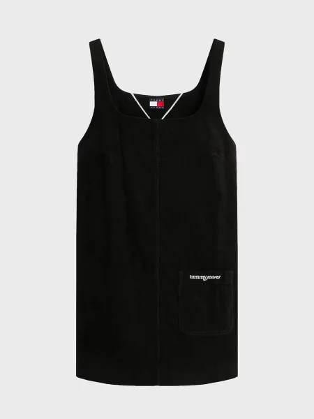 Вельветовое джинсовое платье Tommy Jeans черное
