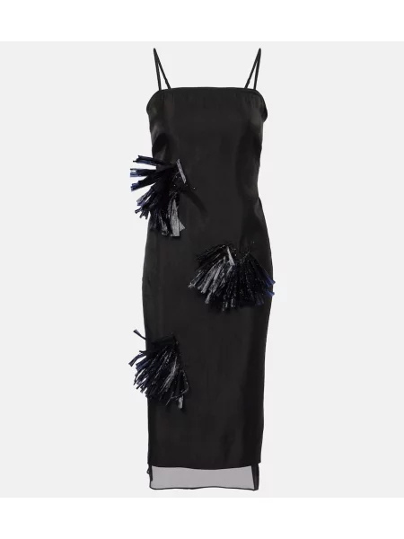 Haftowana maksi sukienka maxi Jacques Wei garniturowa czarna