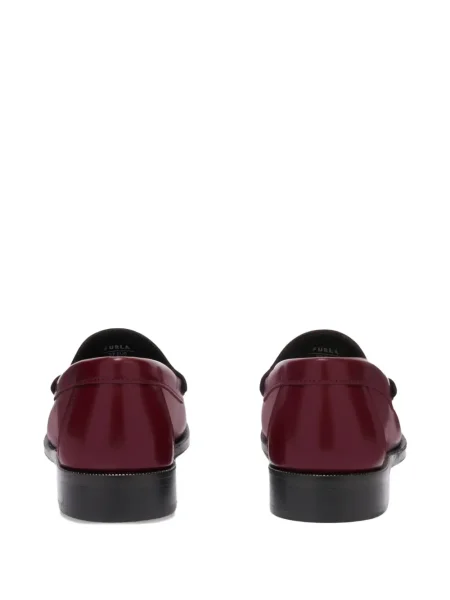 Pantofi loafer Furla din piele roșu