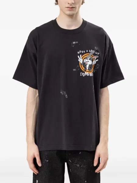 Tricou Domrebel cu imagine negru