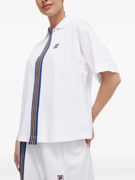 Tricou polo Fila cu dungi cu autograf alb