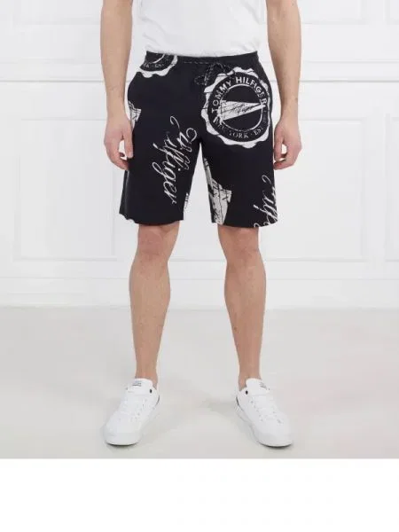 Tommy Hilfiger Rövidnadrág HARLEM PENNANT PO len hozzáadásával kék