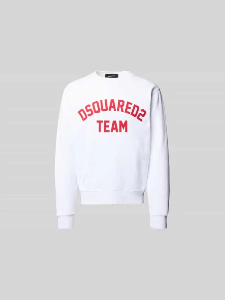 Bluza z prążkowanymi wykończeniami Dsquared2 biała