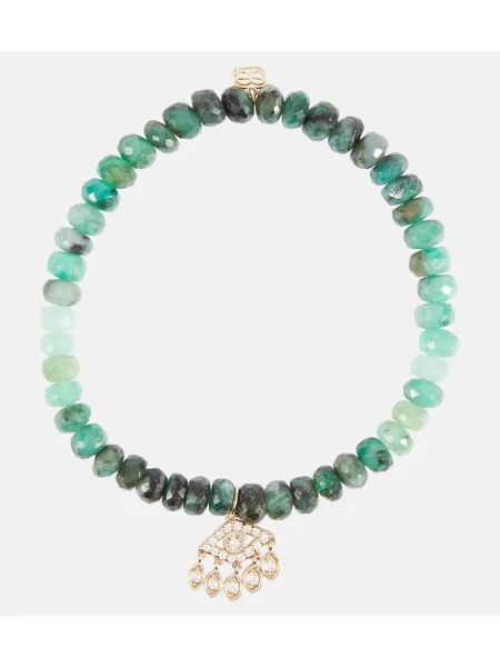 Гривна Sydney Evan с ресни зелено