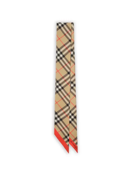 Fular Burberry de mătase în carouri skinny fit