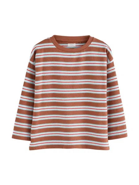 Next Tricou albastru deschis / maro / roșu alb