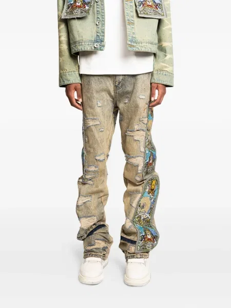 Džíny Who Decides War s oděrkami