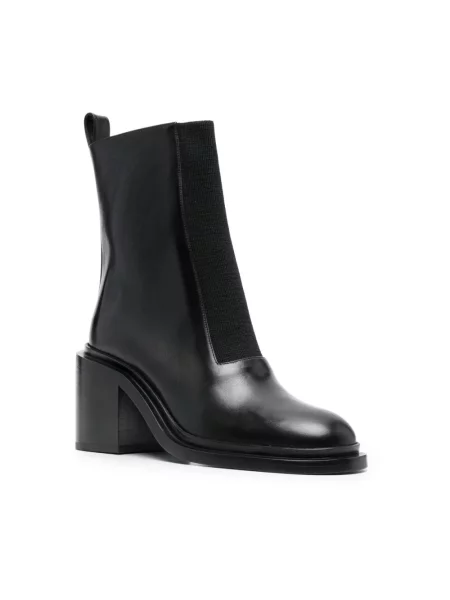 Botki Jil Sander skórzane czarne