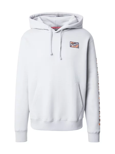 ALPHA INDUSTRIES Mikina tmavě šedá / šedý melír / oranžová bílá