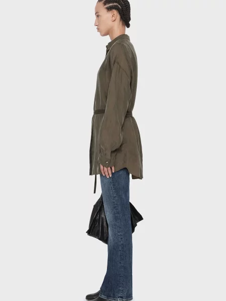 Рубашка Allsaints зеленая