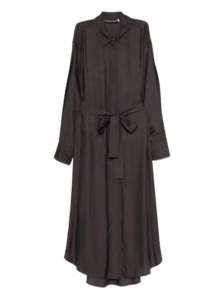 Sukienka koszulowa Frenken garniturowa brązowa