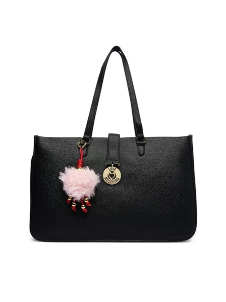 Love Moschino torebka z imitacji skóry czarna