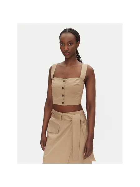 ACCESS FASHION Felső Slim Fit bézs
