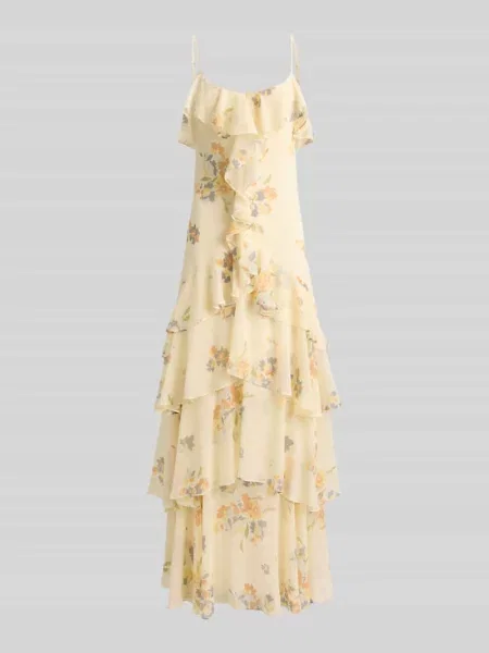 Lauren Ralph Lauren sukienka rozkloszowana beżowa