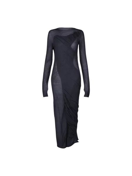 Sukienka Issey Miyake wełniana niebieska