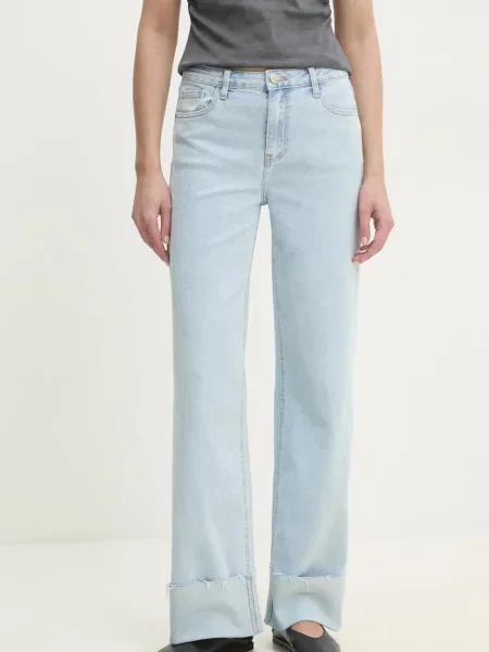 Дънки Answear Lab с висока талия синьо