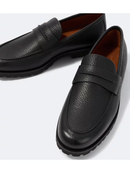 Кожени лоуфъри Zegna черно