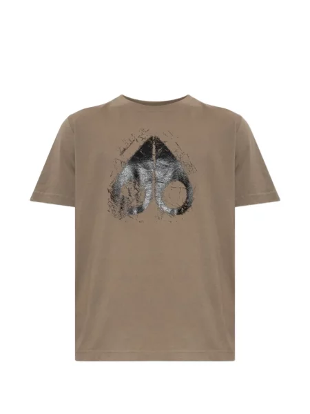 Tricou Moose Knuckles cu imagine maro