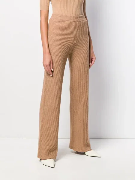 Kašmírové zvonové žebrované kalhoty Cashmere In Love