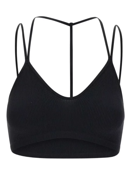 Biustonosz Andreadamo z dżerseju prążkowany czarny