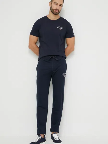 Kratka majica Tommy Hilfiger mornarsko modra črna