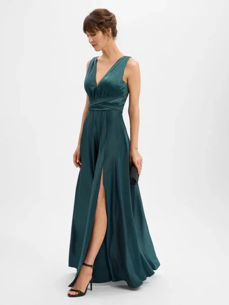 Marie Lund sukienka wieczorowa Kobiety Satyna jednolity 34 zielony