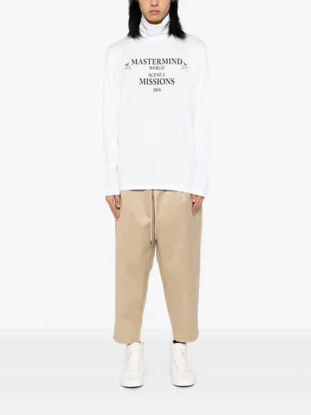 Tricou mânecă lungă Mastermind World cu imagine alb