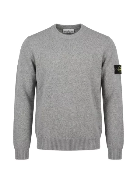 Pulover Stone Island de lână cu strasuri gri