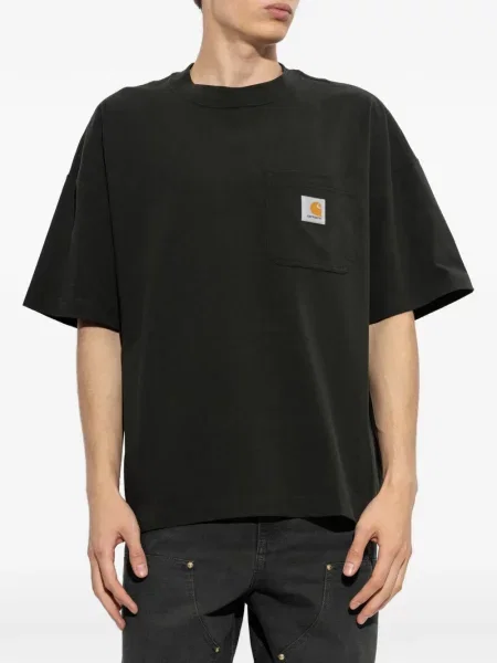 Μπλούζα Carhartt Wip τσέπες patch με αυτόγραφο μαύρο