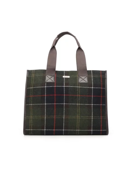 Barbour torebka z wełną zielona