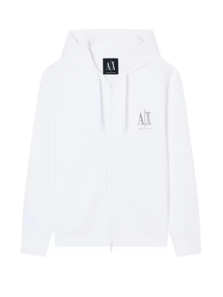 Mikina s kapucí Armani s kapucí bílá