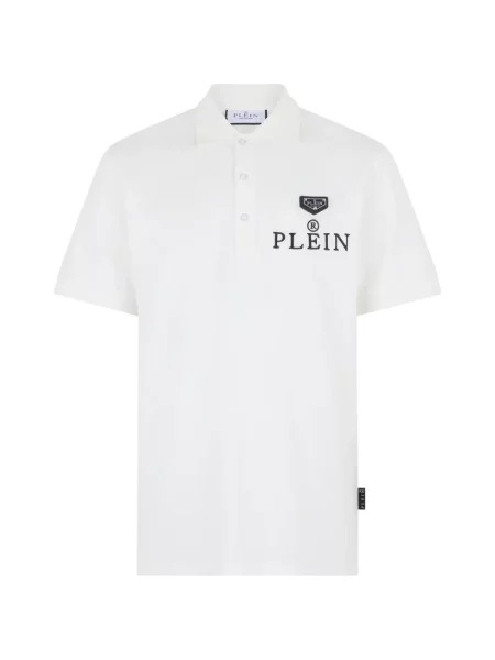 Tricou polo Philipp Plein cu broderie alb