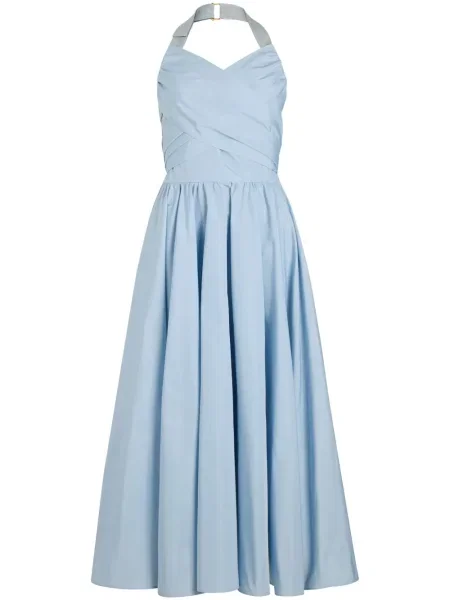 Rochie maxi Patou cu gât halter albastru