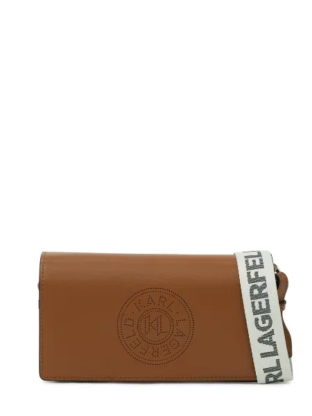 Karl Lagerfeld geantă crossbody pentru femei din piele K/CIRCLE maro