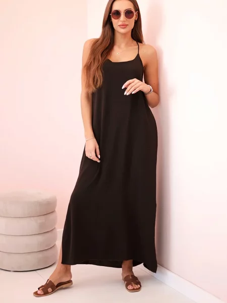 Rochie maxi Kesi Włoski lungă de costum maro