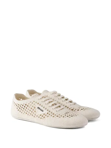 Sneakerși Prada cu șireturi din dantelă