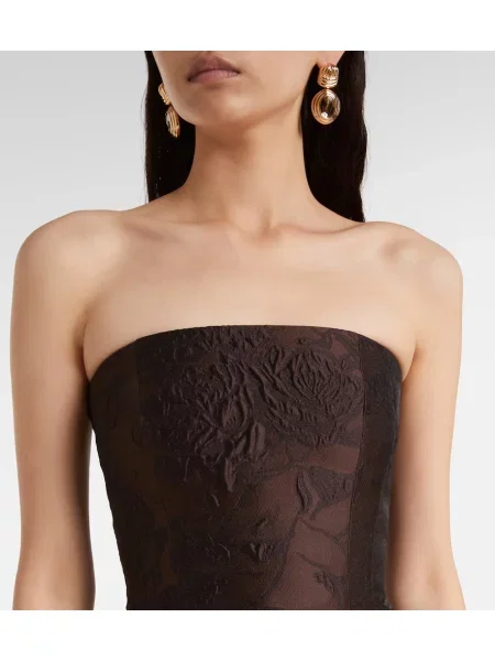 Rochie Emilia Wickstead din jacard maro