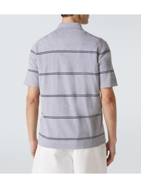 Polo Brunello Cucinelli cu dungi gri