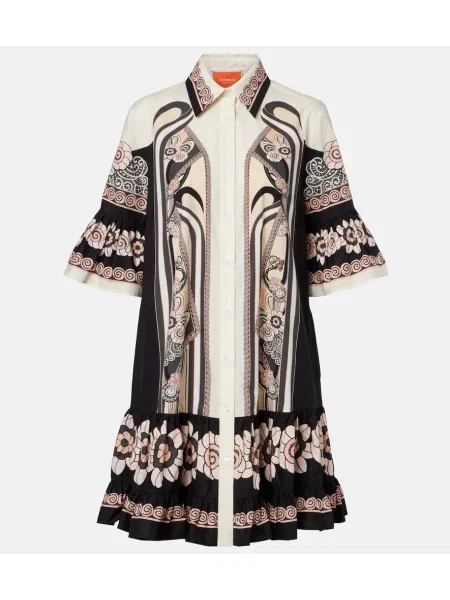 Rochie tip cămașă La Doublej cu imagine din poplin