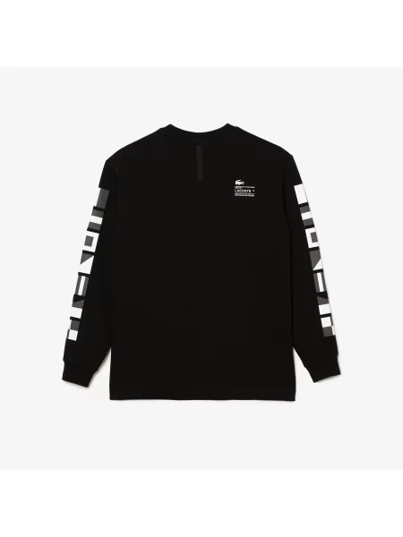 Lacoste Bluza O Luźnym Kroju Z Dwuwarstwowej Piki czarna