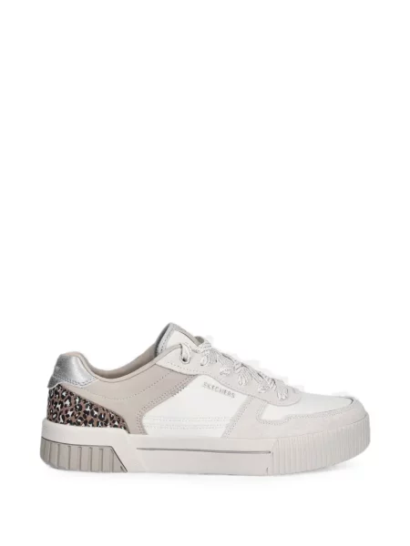 Sneakerși Skechers cu imagine cu model leopard alb