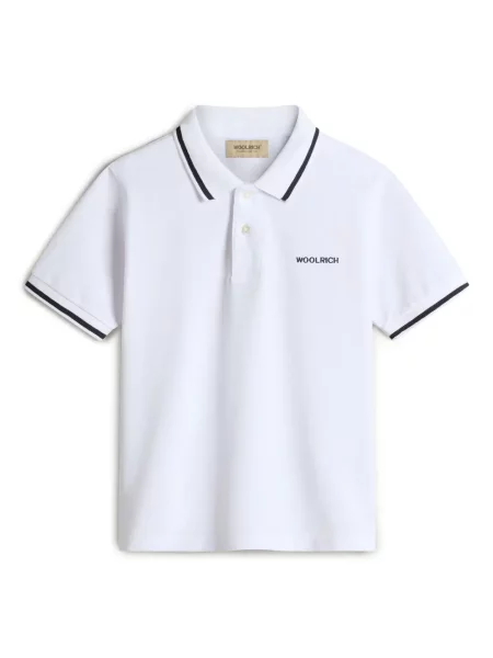 Koszulka polo dziecięca Woolrich biała