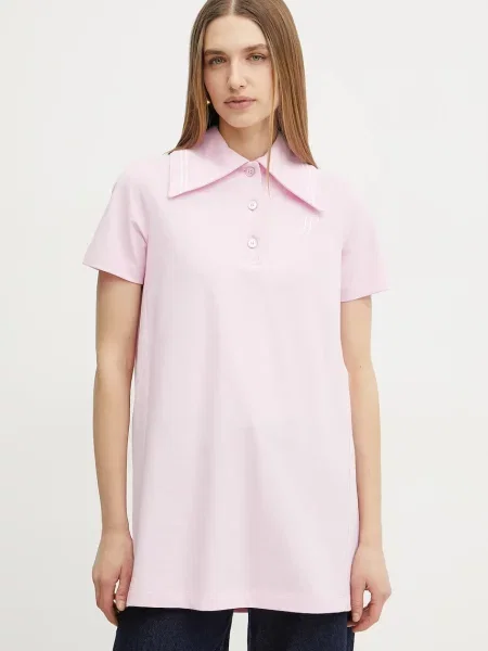 Patou rochie din mini drept roz