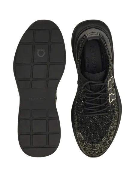 Sneakerși Ferragamo tricotate negru