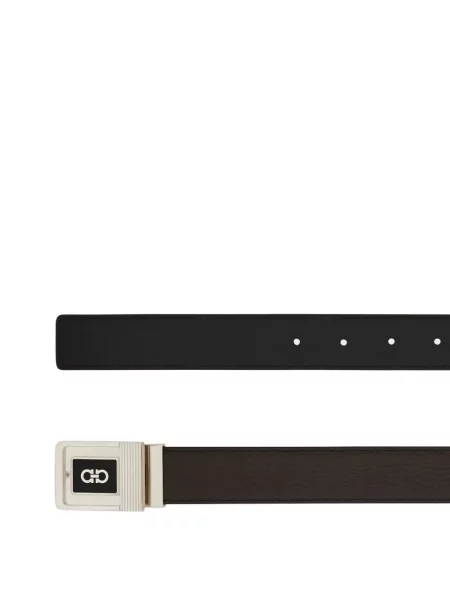 Curea Ferragamo cu imprimeu geometric maro