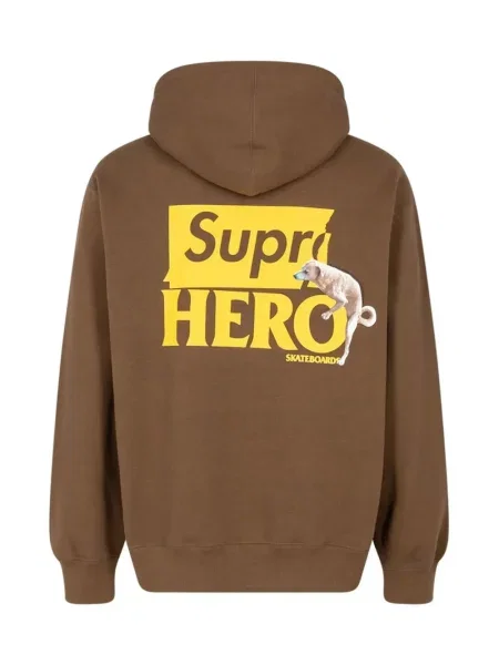 Hanorac cu glugă Supreme maro