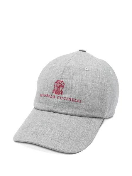 Șapcă Brunello Cucinelli cu broderie gri