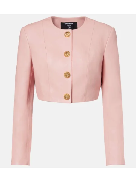 Geanta de piele Balmain roz