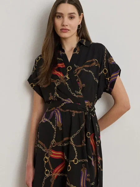 Šaty Lauren Ralph Lauren midi černá